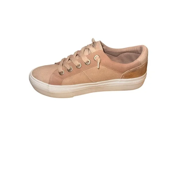 Blowfish Malibu Pink Suede Rose Gold Accent‎ Platform Sneakers Women - Picture 8 of 10